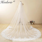 Cathedral length Wedding Veil Lace bridal veil with Metal Comb Length 300cm width 300cm for Bride VL-117