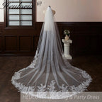 Vintage Lace Wedding Veils Floral Cathedral Veil,Floral Lace Cathedral Length Veil,Flowery Chapel Wedding Veil,Lace Chapel Length Veil  VL-46