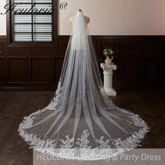 Vintage Lace Wedding Veils Floral Cathedral Veil,Floral Lace Cathedral Length Veil,Flowery Chapel Wedding Veil,Lace Chapel Length Veil/cl