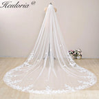 Cathedral Wedding Veil Lace bridal veil with Metal Comb Length 300cm width 300cm for Bride VL-101