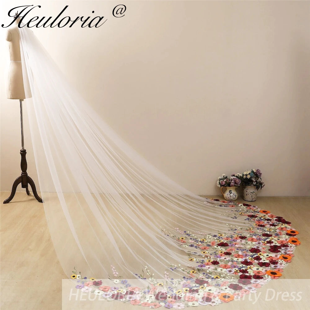 Cathedral Wedding Veil Lace bridal veil with Metal Comb Length 300cm width 300cm for Bride VL-63