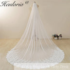 Cathedral Wedding Veil Lace bridal veil with Metal Comb Length 300cm width 300cm for Bride Chapel Length Veil/ VL-35