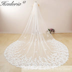 Cathedral Wedding Veil Lace bridal veil with Metal Comb Length 300cm width 300cm for Bride VL-132