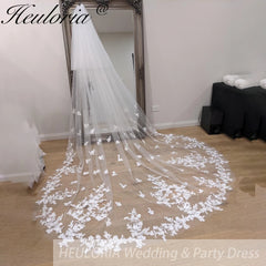 Cathedral Wedding Veil Lace bridal veil with Metal Comb Length 300cm width 300cm for Bride