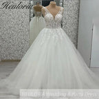 HEULORIA elegant A line Glitter Tulle Wedding dress Beading Lace Beach Bridal Dresses 2025 princess Customized AL-970