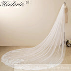 Cathedral Wedding Veil Lace bridal veil with Metal Comb Length 300cm width 300cm for Bride VL-29