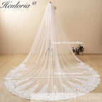 Cathedral Wedding Veil Lace bridal veil with Metal Comb Length 300cm width 300cm for Bride VL-119