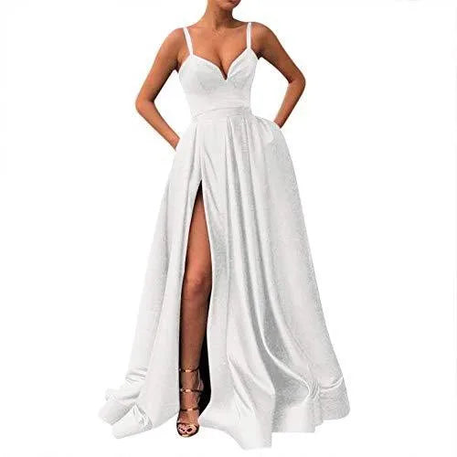 Customized Side Slit A-Line Evening Dress Prom Dress Royal Blue Spaghetti Straps Sweetheart Sexy Vestidos De Fiesta De Noche