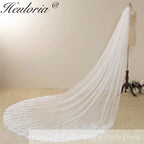 Cathedral Wedding Veil Lace bridal veil with Metal Comb Length 300cm width 300cm for Bride Chapel Length Veil/ VL-35