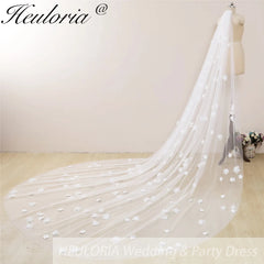 Cathedral Wedding Veil Lace bridal veil with Metal Comb Length 300cm width 300cm for Bride