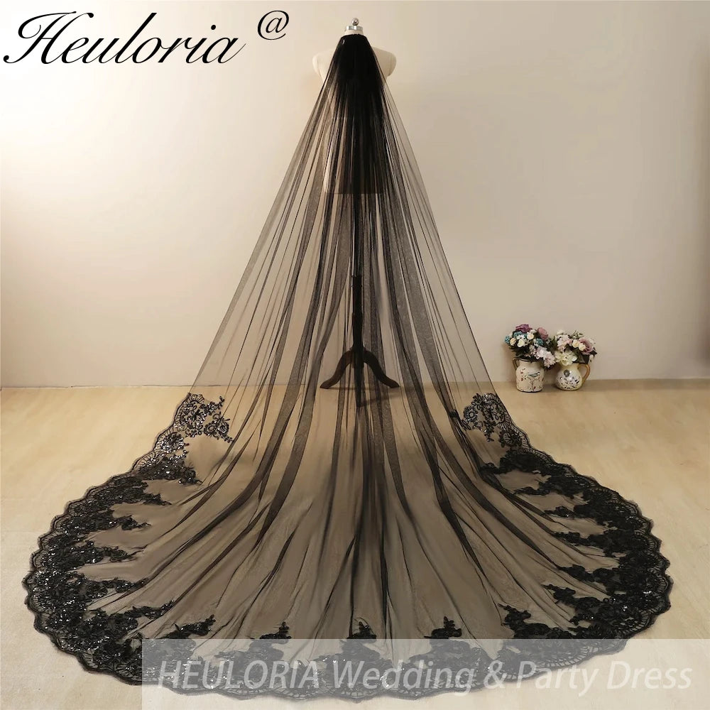 Cathedral Wedding Veil Lace bridal veil with Metal Comb Length 300cm width 300cm for Bride