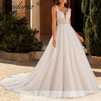 HEULORIA elegant ball gown princess wedding dress plug v neck lace beading bride dress Robe De Mariee Wedding gown BA-892