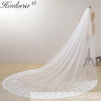 Cathedral Wedding Veil Lace bridal veil with Metal Comb Length 300cm width 300cm for Bride VL-114