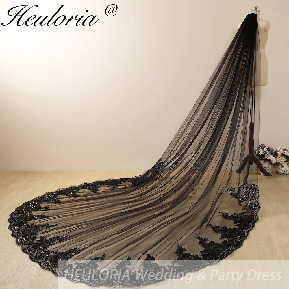 Cathedral Wedding Veil Lace bridal veil with Metal Comb Length 300cm width 300cm for Bride  VL-37