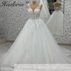 HEULORIA elegant A line Glitter Tulle Wedding dress Beading Lace Beach Bridal Dresses 2025 princess Customized AL-970
