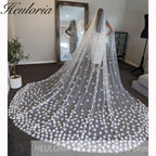 Cathedral Wedding Veil Lace bridal veil with Metal Comb Length 300cm width 300cm for Bride VL-45