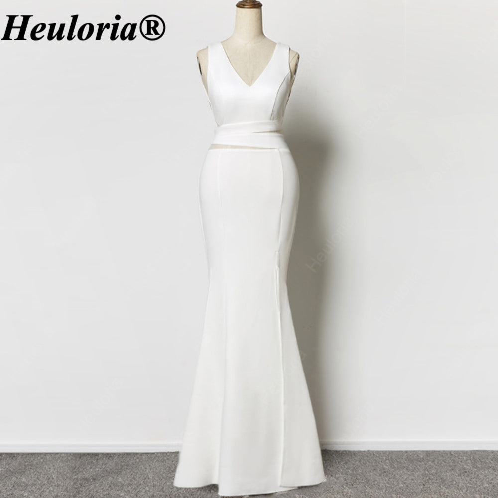 heuloria-V-Neck Cutout Mermaid Evening Dress with Beaded Back-ed-14