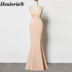 heuloria-V-Neck Cutout Mermaid Evening Dress with Beaded Back-ed-14