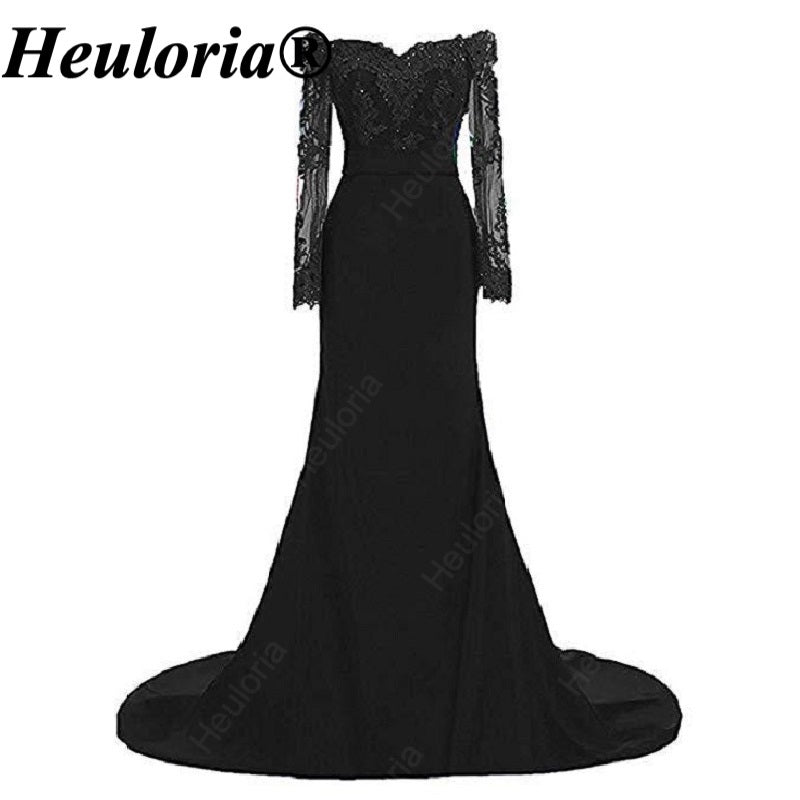 heuloria-Burgundy Off-the-Shoulder Lace Mermaid Evening Dress with Long Sleeves-ed-77