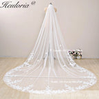 Cathedral Wedding Veil Lace bridal veil with Metal Comb Length 300cm width 300cm for Bride VL-101