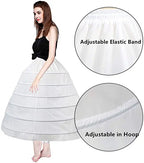 6 Hoop Crinoline Petticoats Floor Length Underskirt for Ball Gown style dress for bride