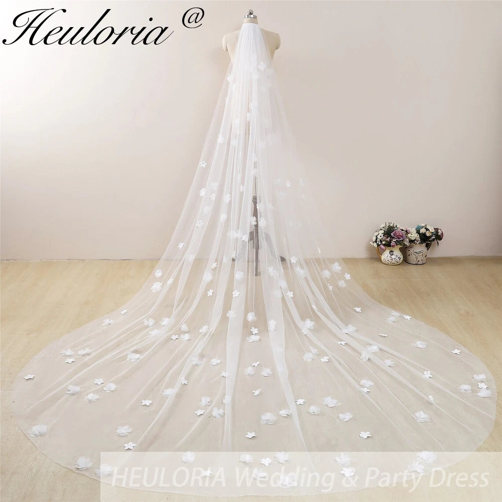 Cathedral Wedding Veil Lace bridal veil with Metal Comb Length 300cm width 300cm for Bride