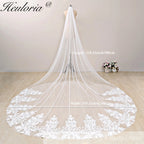 Cathedral Wedding Veil Lace bridal veil with Metal Comb Length 300cm width 300cm for Bride VL-134