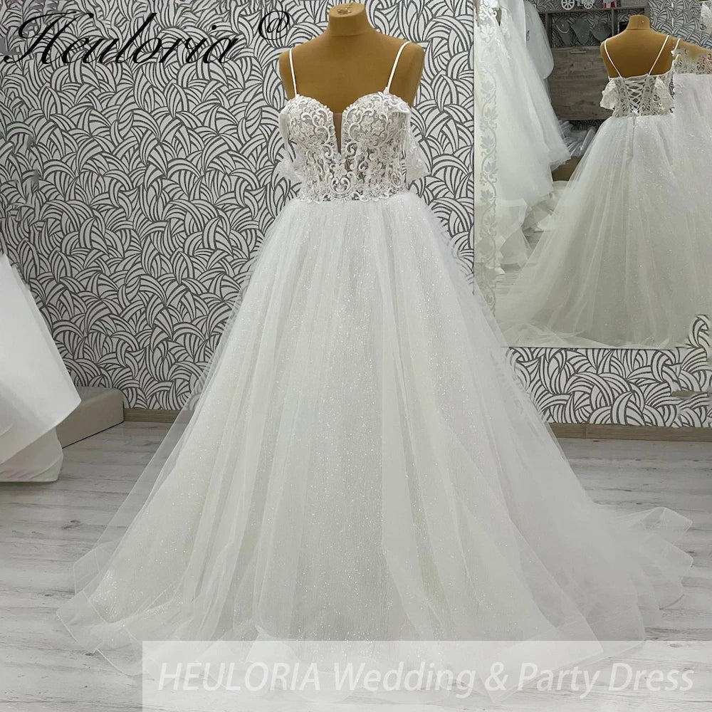 elegant A line wedding dress off shoulder lace beading bride dress Robe De Mariee Wedding Bride Dress long train AL-1024 Main image