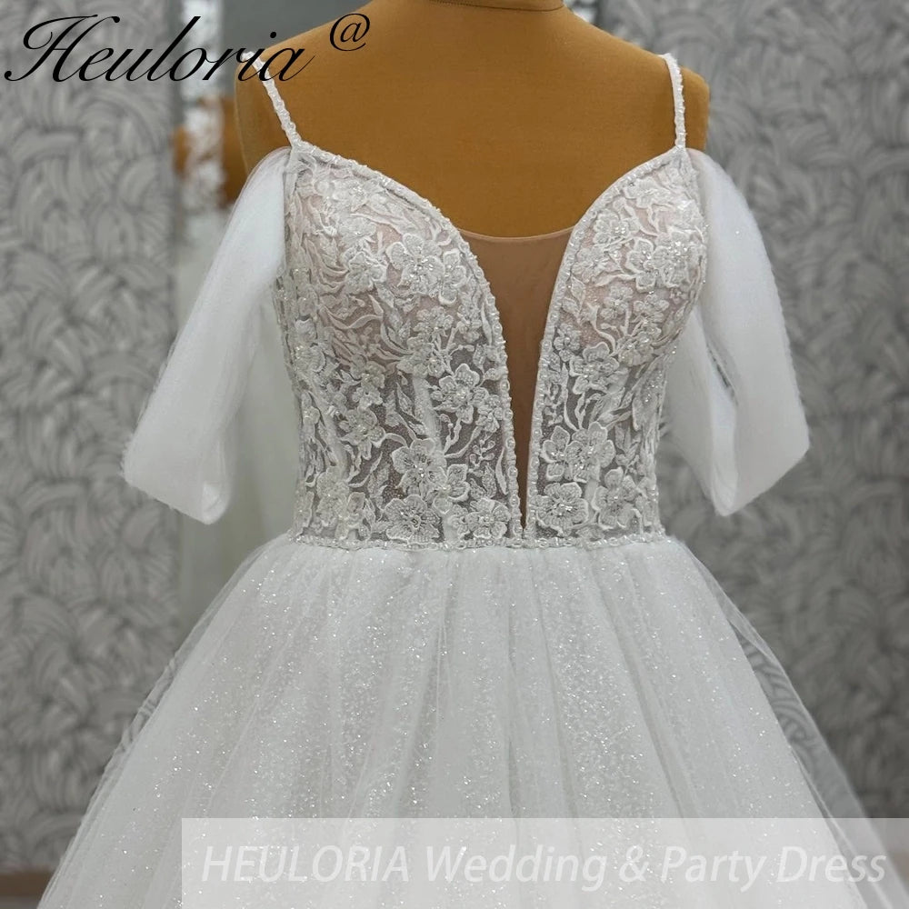 elegant A line wedding dress off shoulder lace beading bride dress Robe De Mariee Wedding Bride Dress long train AL-1018