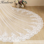 Cathedral length Wedding Veil Lace bridal veil with Metal Comb Length 300cm width 300cm for Bride VL-117