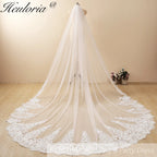Cathedral Wedding Veil Lace bridal veil with Metal Comb Length 300cm width 300cm for Bride VL-119