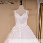 HEULORIA Lace Wedding Dresses A line Spaghetti Straps backless bride dress Robe De Mariee Wedding gown AL-802