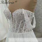 elegant A line wedding dress off shoulder lace beading bride dress Robe De Mariee Wedding Bride Dress long train AL-1027