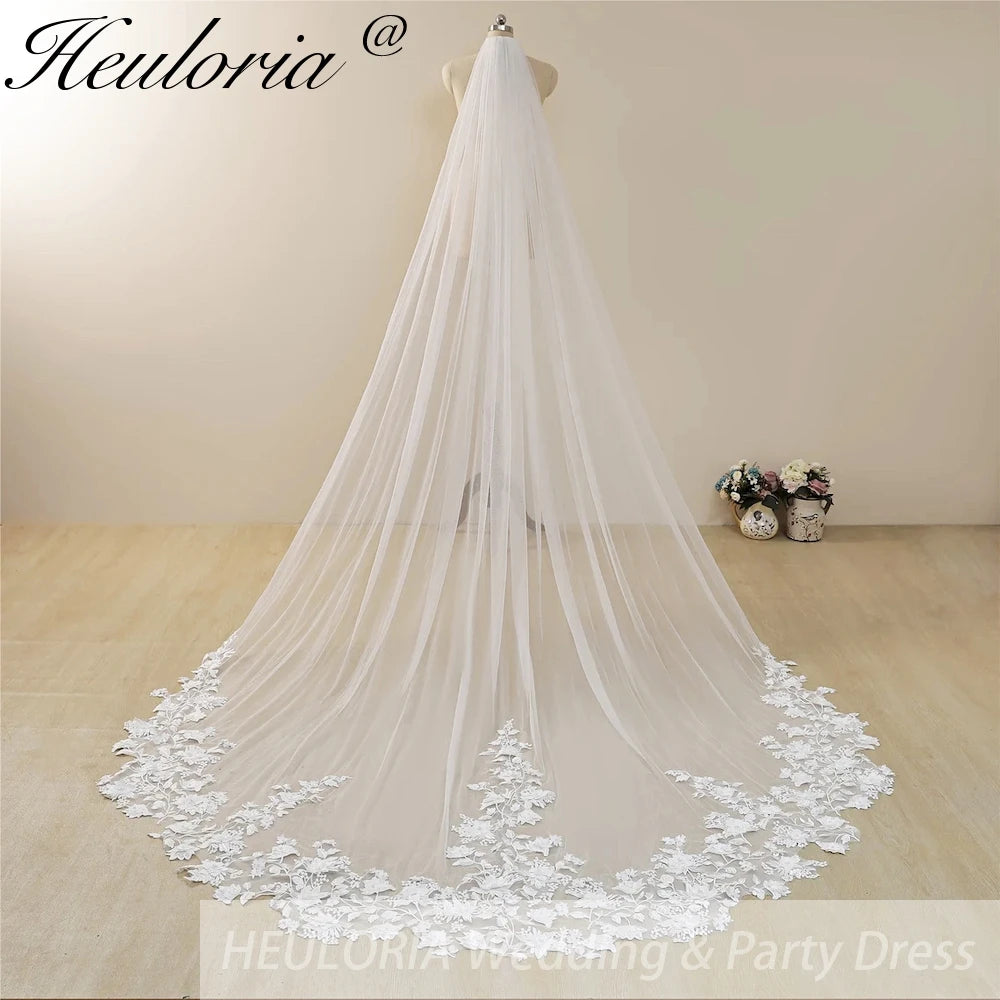 Cathedral Wedding Veil Lace bridal veil with Metal Comb Length 300cm width 300cm for Bride  VL-30