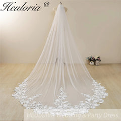 Cathedral Wedding Veil Lace bridal veil with Metal Comb Length 300cm width 300cm for Bride