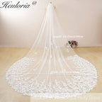 Cathedral Wedding Veil Lace bridal veil with Metal Comb Length 300cm width 300cm for Bride VL-132