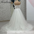 elegant A line wedding dress off shoulder lace beading bride dress Robe De Mariee Wedding Bride Dress long train AL-1027
