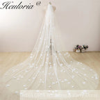 Cathedral Wedding Veil Lace bridal veil with Metal Comb Length 300cm width 300cm for Bride VL-22