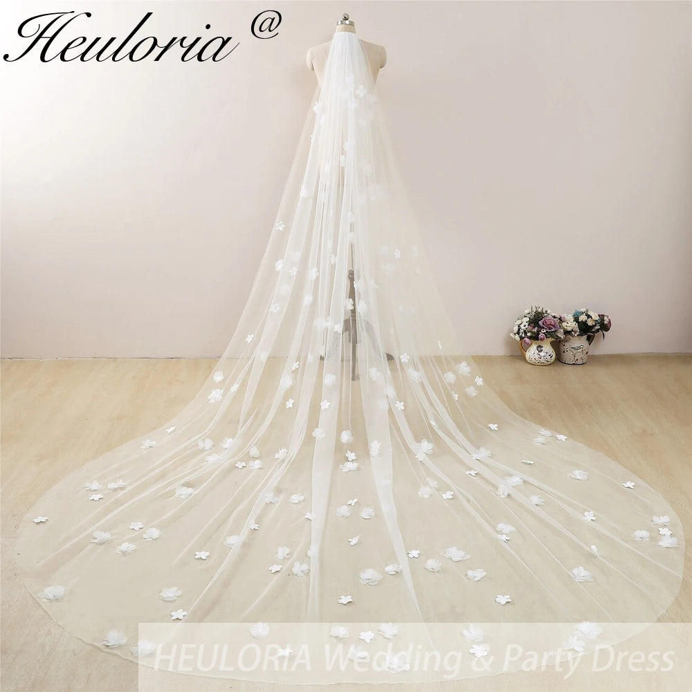 Cathedral Wedding Veil Lace bridal veil with Metal Comb Length 300cm width 300cm for Bride VL-22