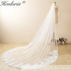 Cathedral length Wedding Veil Lace bridal veil with Metal Comb Length 300cm width 300cm for Bride VL-117