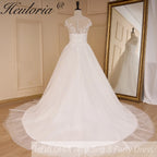 HEULORIA Sparkly Glitter A line Wedding Gowns sheer sweetheart neckline lace Bride Dresses robe de mariee A line Wedding Bridal Gown AL-825