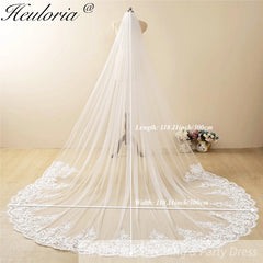 Cathedral length Wedding Veil Lace bridal veil with Metal Comb Length 300cm width 300cm for Bride VL-117
