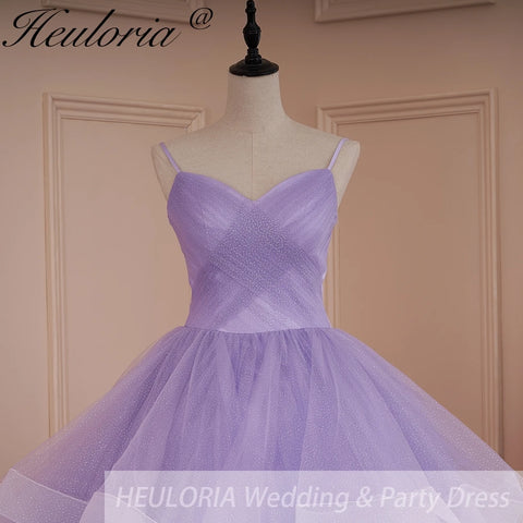 HEULORIA elegant  A line wedding dress shinny tulle bride dress Robe De Mariee Wedding Bride Dress