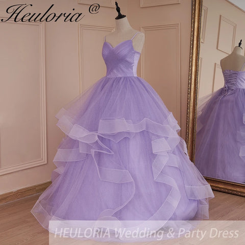 HEULORIA elegant  A line wedding dress shinny tulle bride dress Robe De Mariee Wedding Bride Dress