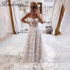 HEULORIA elegant A line wedding dress Sweetheart lace bridal dress plus size robe de mariee Lace beading Wedding Gown court train AL-728