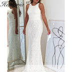 Sparky sequined evening dresses round neck backless long formal dress women elegant mermaid vestidos de fiesta  elegant backless evening gowns