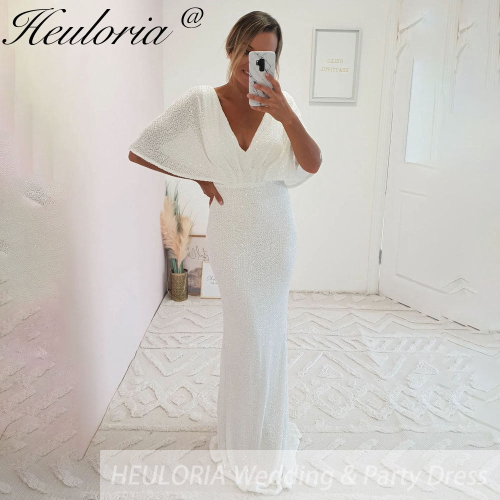 Sexy Deep V neck white mermaid evening dress vestidos de fiesta  party dress robe de soiree de mariage robe femme soiree