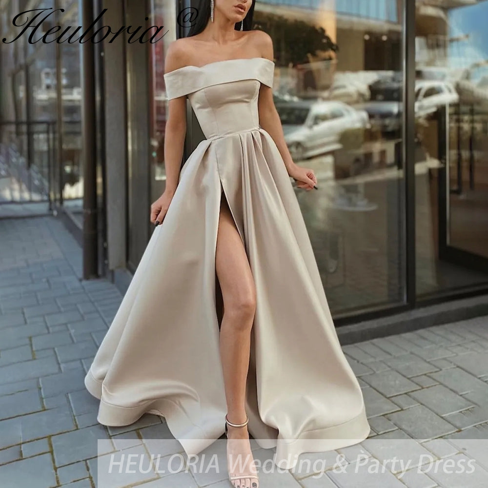 Customized A-line Pink Off The Shoulder Formal Occasion dresses High Slit Sexy Prom Dresses 2023 Robes De Cocktail