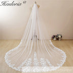 Cathedral Wedding Veil Lace bridal veil with Metal Comb Length 300cm width 300cm for Bride VL-131