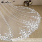 Cathedral Wedding Veil Lace bridal veil with Metal Comb Length 300cm width 300cm for Bride VL-122